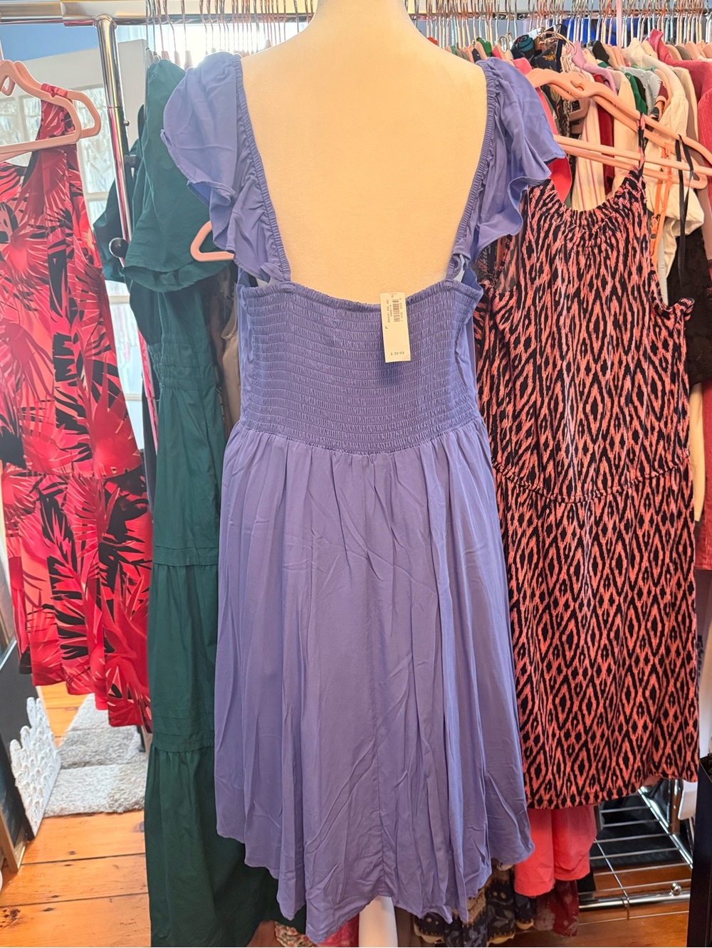 Old Navy Lavender Ruffle-Trim Midi Dress - Picture 3 of 4